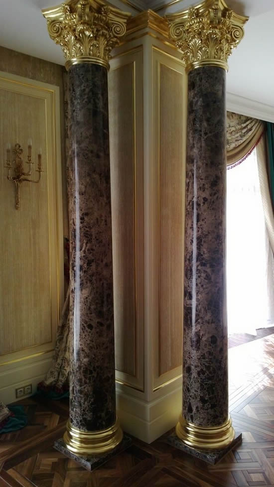 Колоны, изготовленные из натурального камня