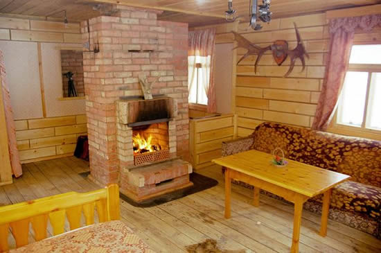 Отопление дачного дома камином