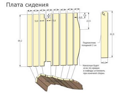 Схема сиденья шезлонга
